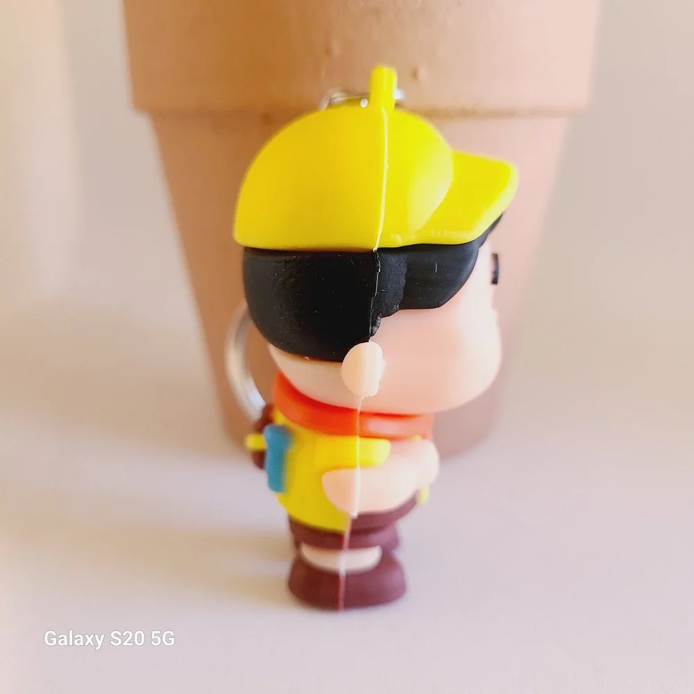 Cute Cartoon Boy Keychain Yellow Hat Red Scarf‎ Backpack Charm NEW Collectible